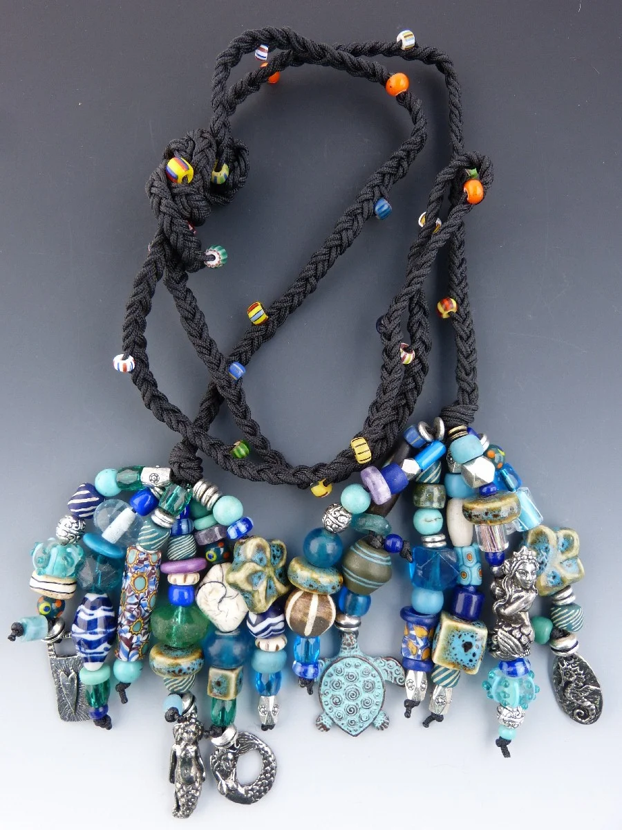 Long 50" Rope Necklace with Nautical Theme