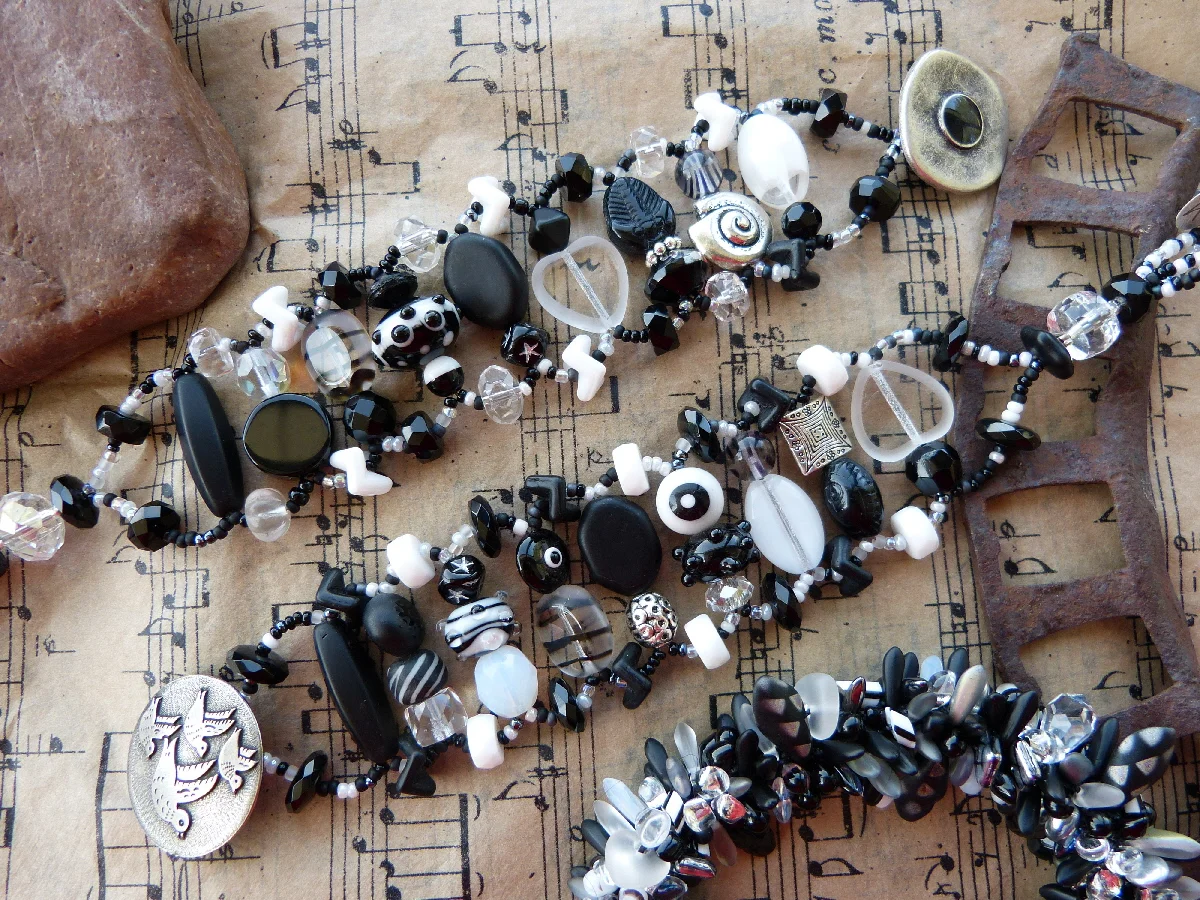 Black and White Ladder Bracelets