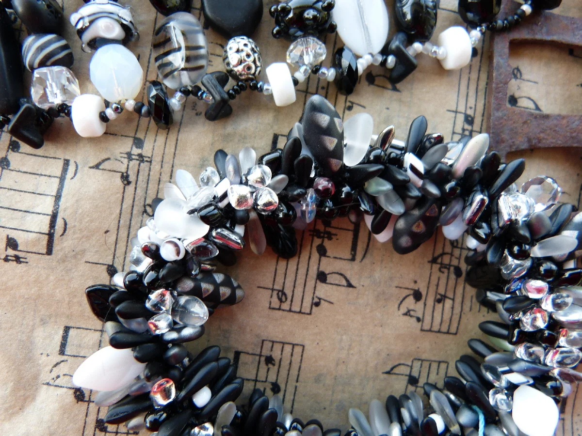 Black and White Crochet Bracelet