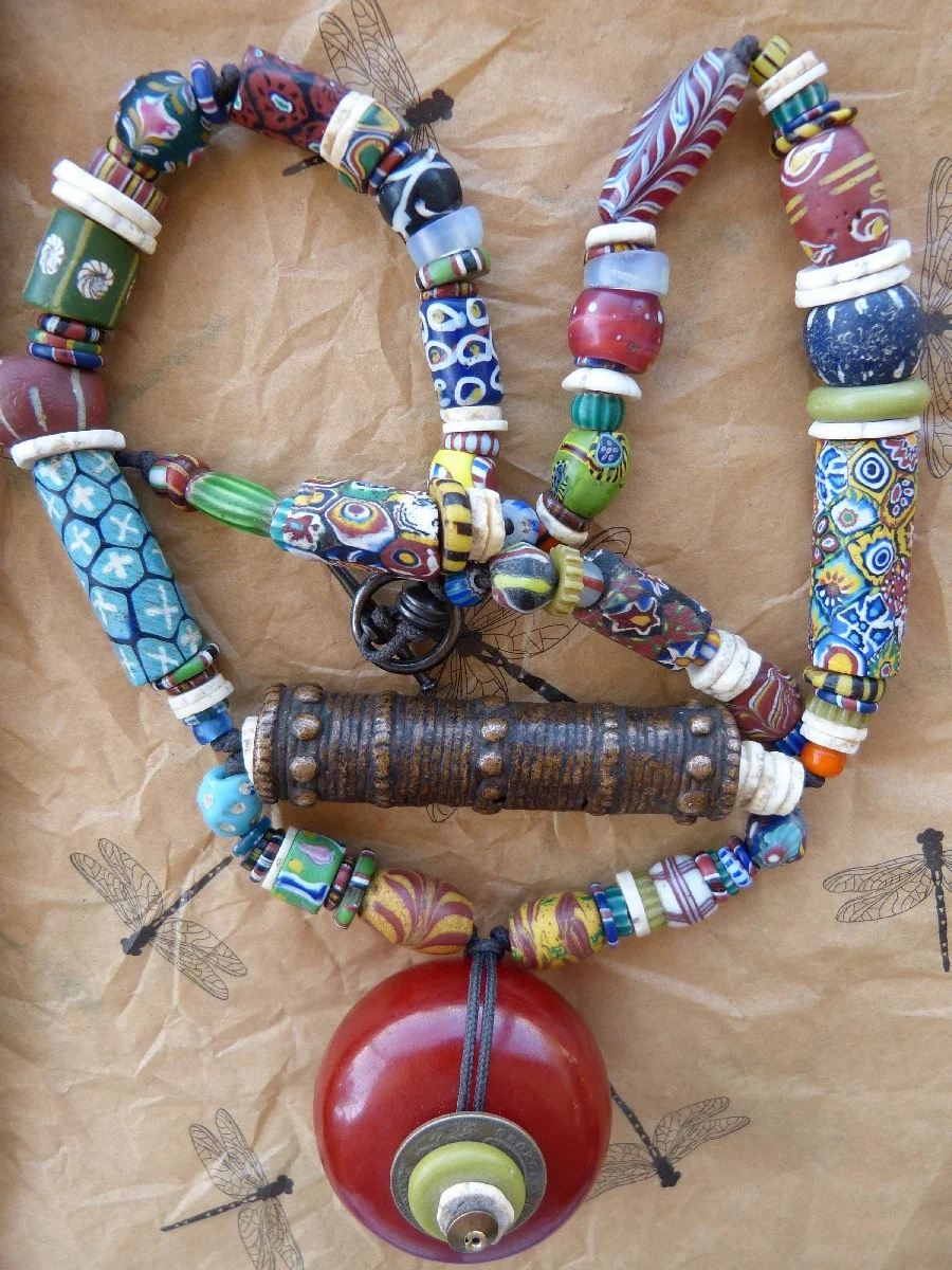 African Trade Bead Necklace