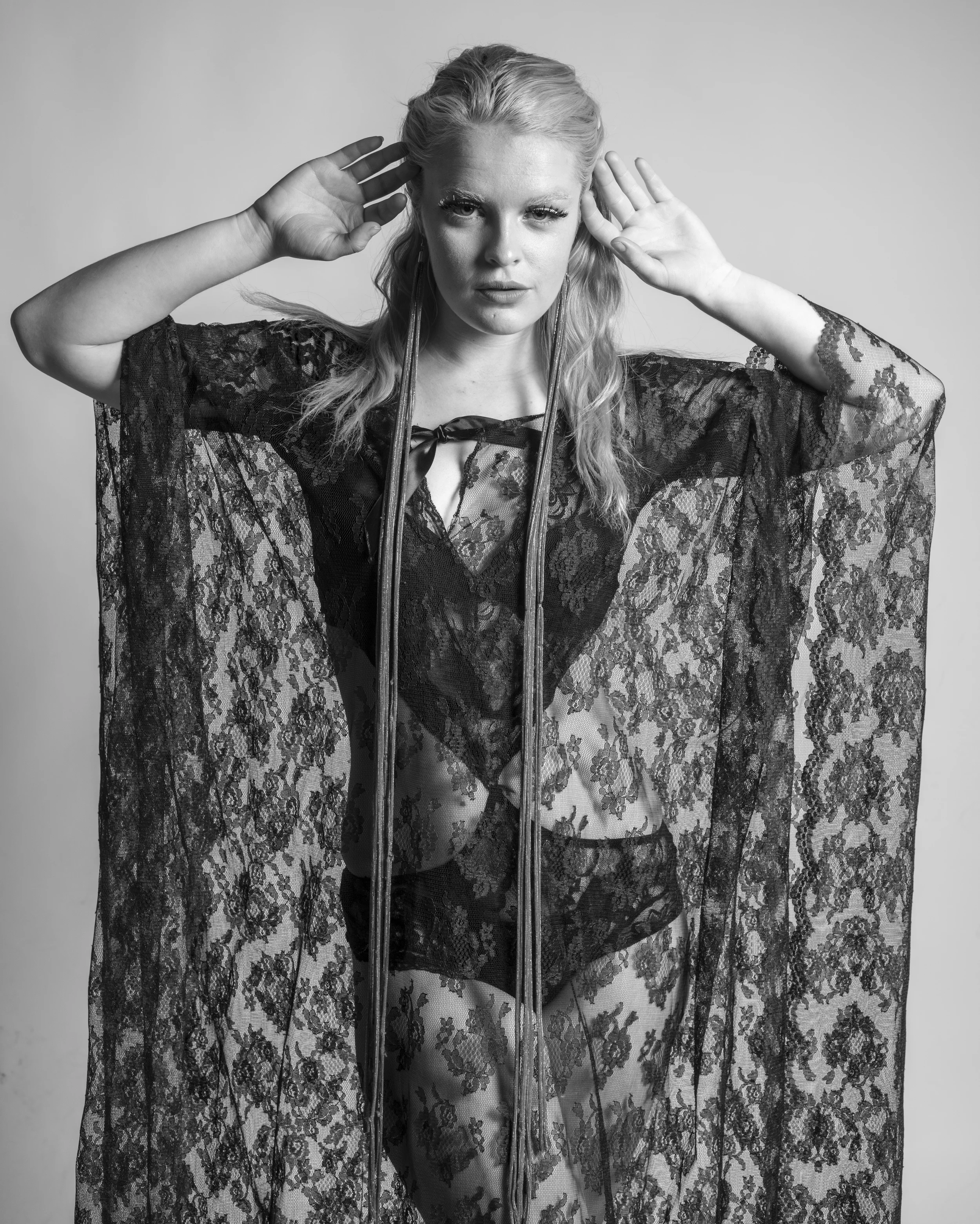 "La Fee Noir" Lace Poncho Cape