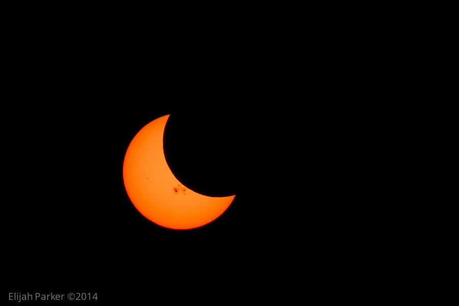 Eclipse at maximum coverage - check out those sunspots!