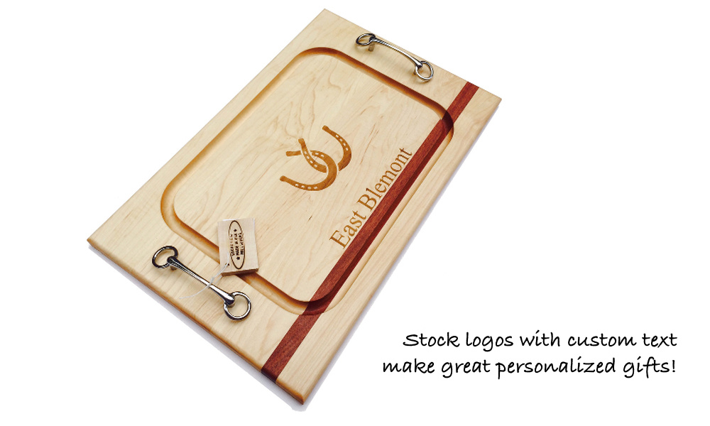 Personalized engraved cutting board with GB logo and nautical cleats
