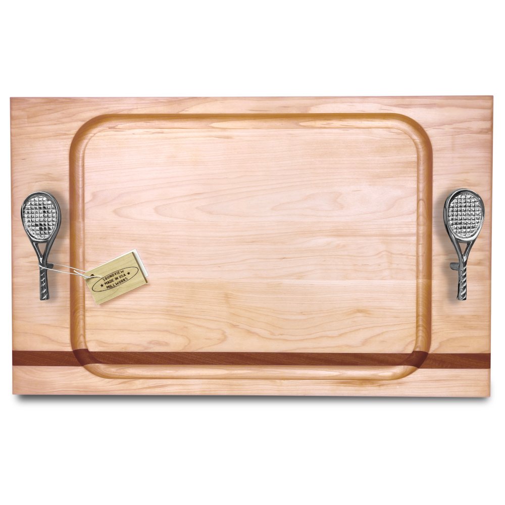 Wood cutting board in racket shape thin 29 cm