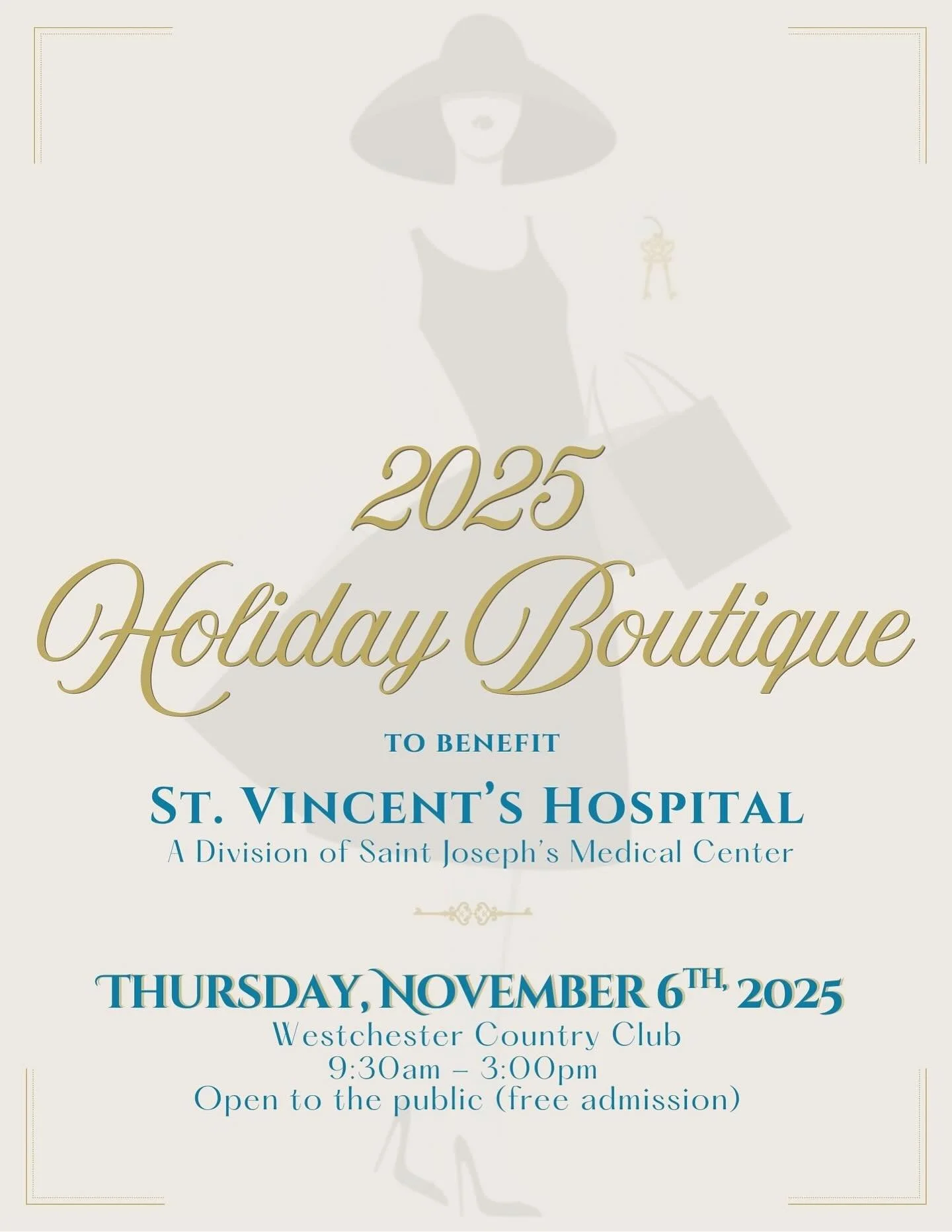 Holiday shows are here!  Come visit us this week at St. Vincent Hospital Boutique, Thursday, 9:30-3.., held at Westchester CC Rye NY!  Free admission.