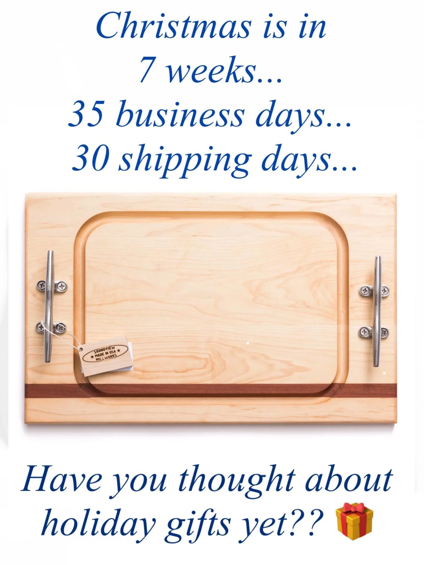 I just looked at the Callander and was like.. huh? what?! The holidays will be here before we know it!  DM or email us at soundviewmillworks@gmail.com to get your gifts started!