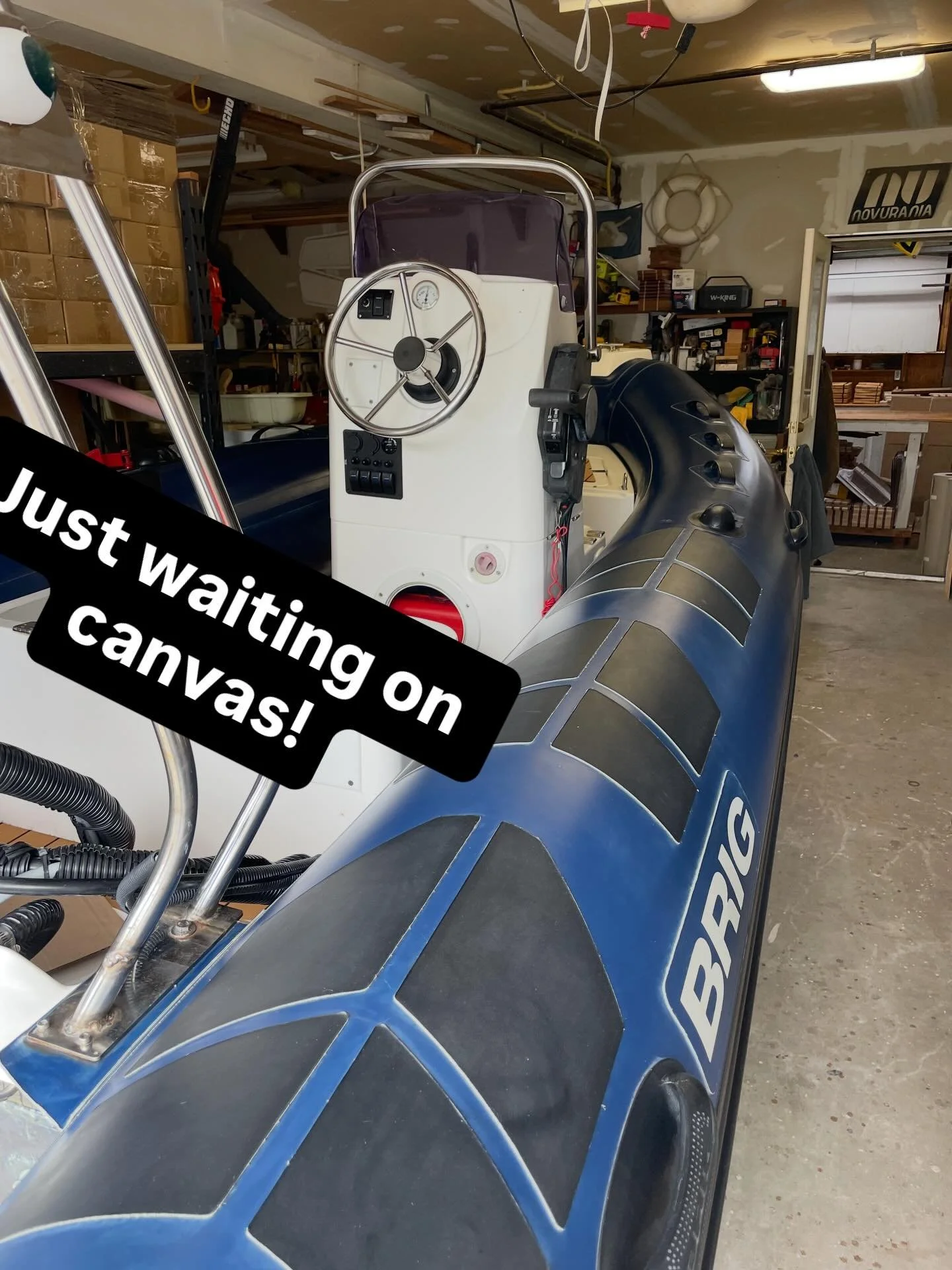 One out, one in.  Brig 450 Falcon done and waiting on canvas, Novurania 430DL a month or so out sporting its Brand New Tubes and otherwise a mess. 🤦&zwj;♂️
Both actively on the market!
 DM for details