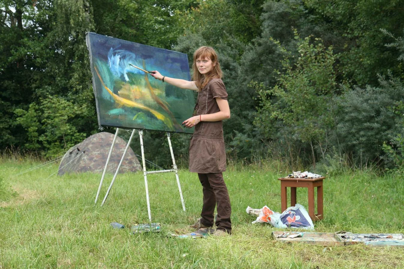 Plenerinės tapybos dirbtuvės, Kristina Matijošaitytė tapo Fotografas Arnas Anskaitis