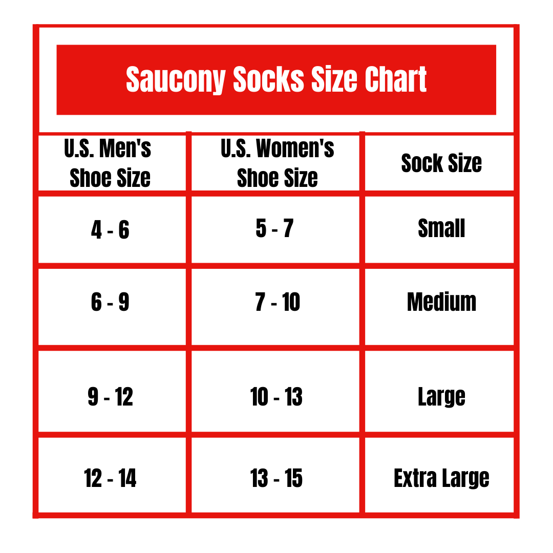 saucony size chart