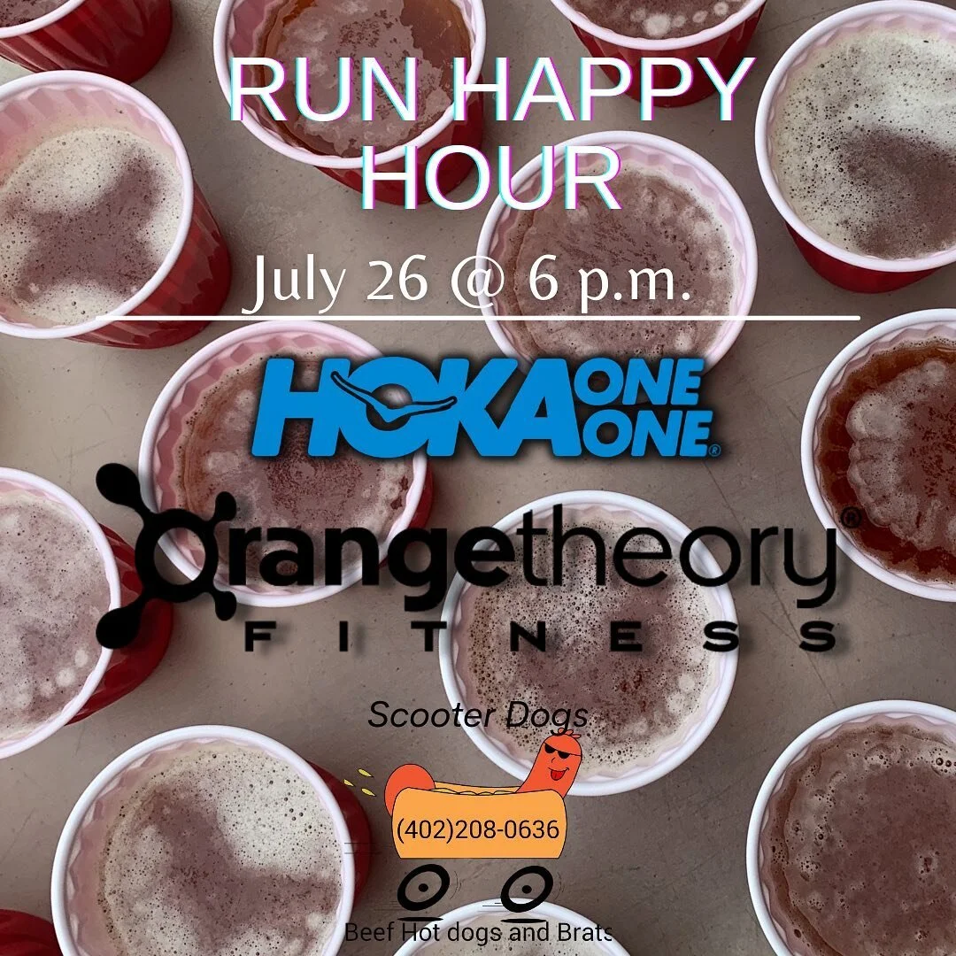 The last Run Happy Hour of the season! 
@hokaoneone will be here! Come early if you want to test out the Clifton 8 or the Gaviota 3 on your run!
&bull;
@orangetheory will also be here with swag and a chance to try a free class!
Food 🛻: Scooter Dogs!