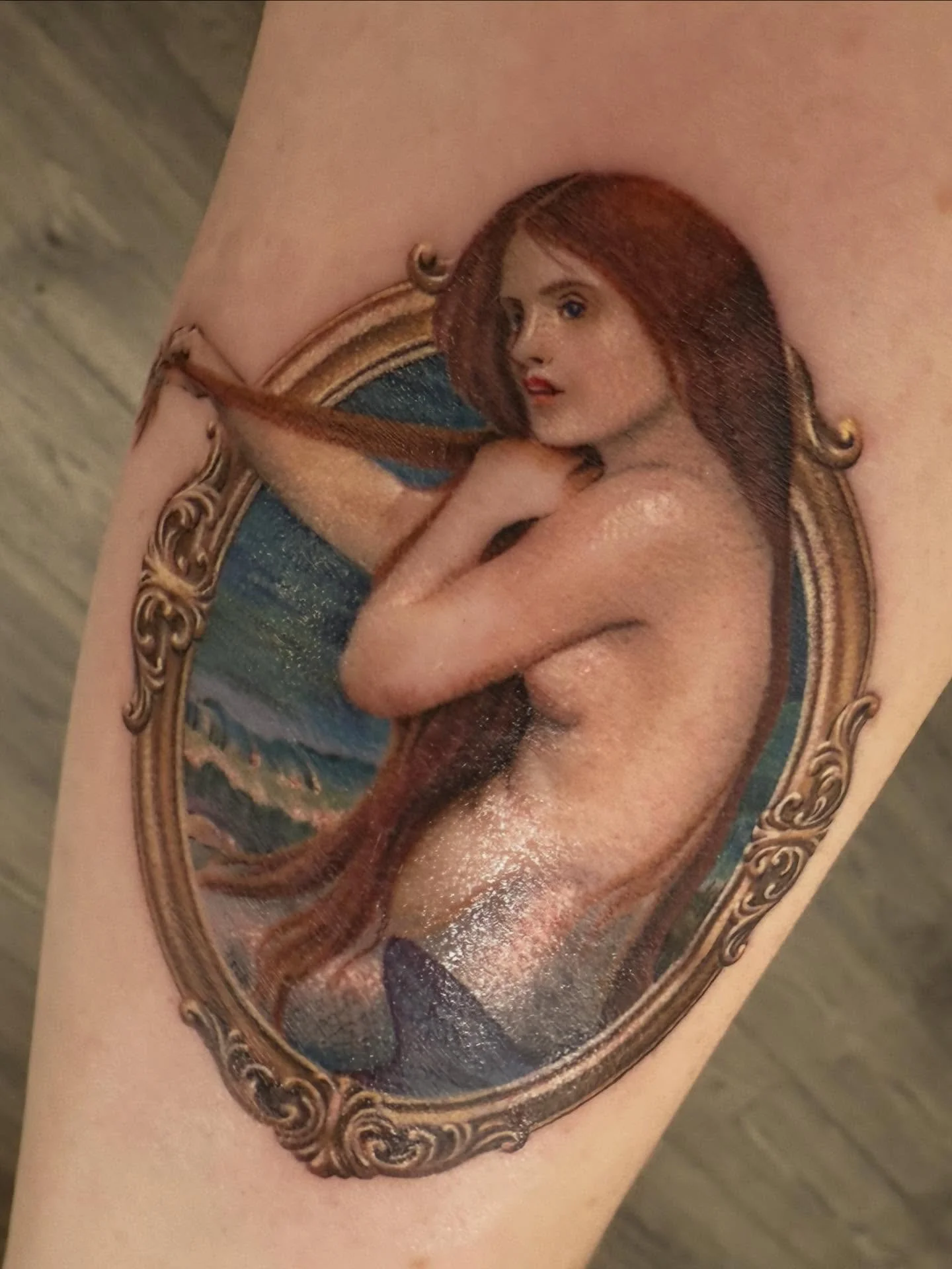The finished tattoo: Adapted from A Mermaid by John William Waterhouse by @saegeemtattoo
.
.
.
#fineart #finearttattoo #johnwilliamwaterhouse #mermaid #mermaidtattoo