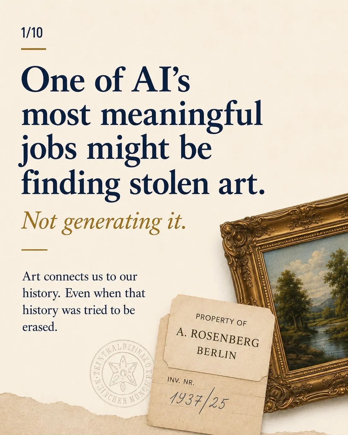 A lot of the AI conversation right now is about what machines can create.

This story is about what they might help us recover.

Researchers at Santa Clara University have developed an AI Provenance Assistant to help researchers trace artworks stolen