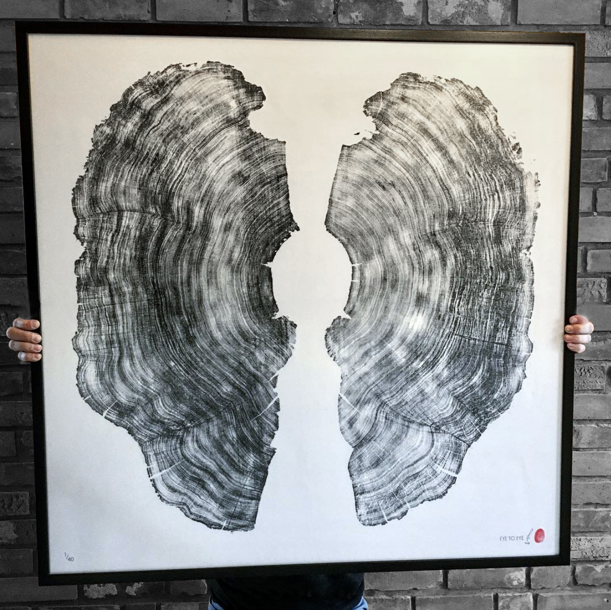 Eye to Eye 40x40in (Western Red Cedar); Limited Edition /40