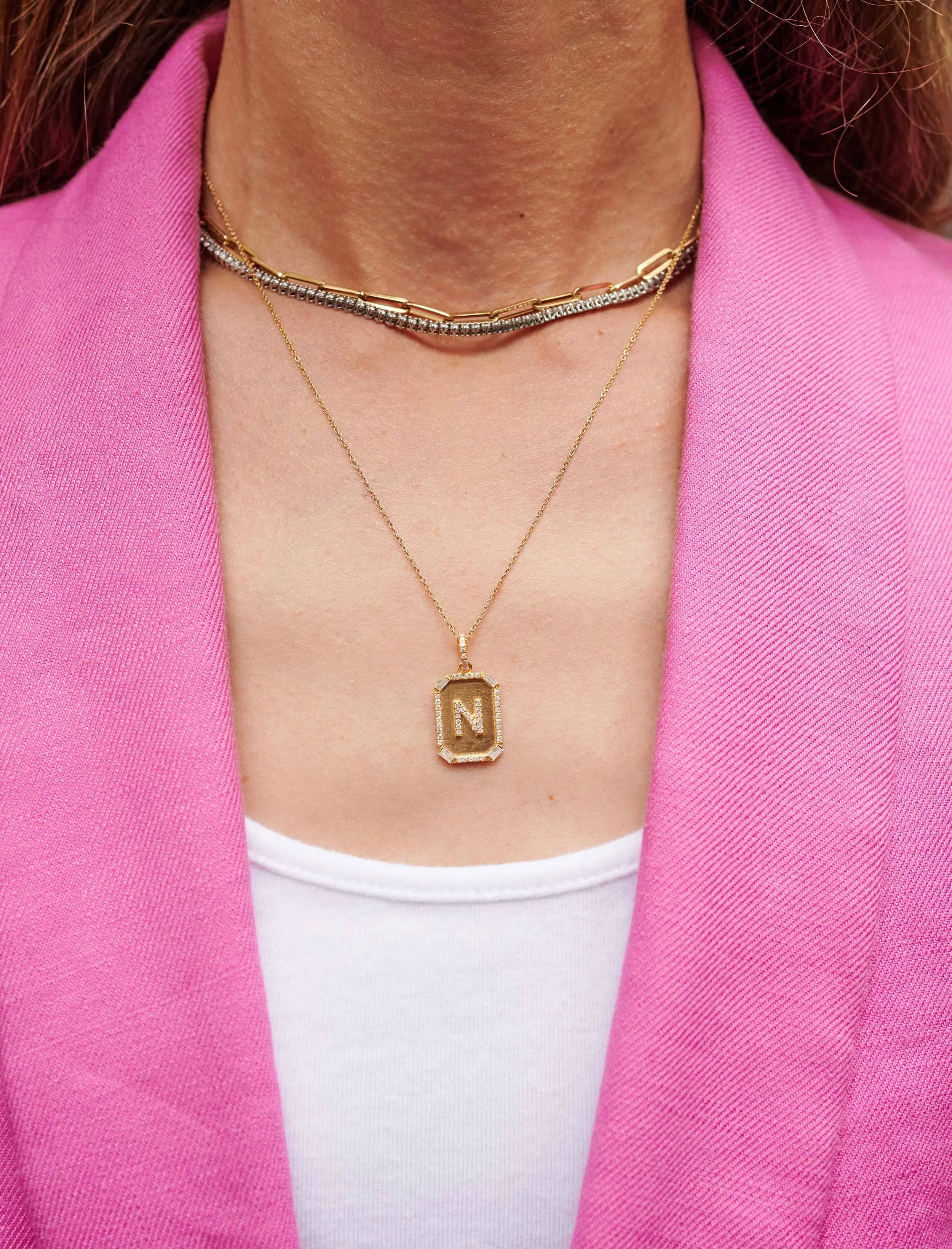 Initial Plate Necklace — JNAMDAR