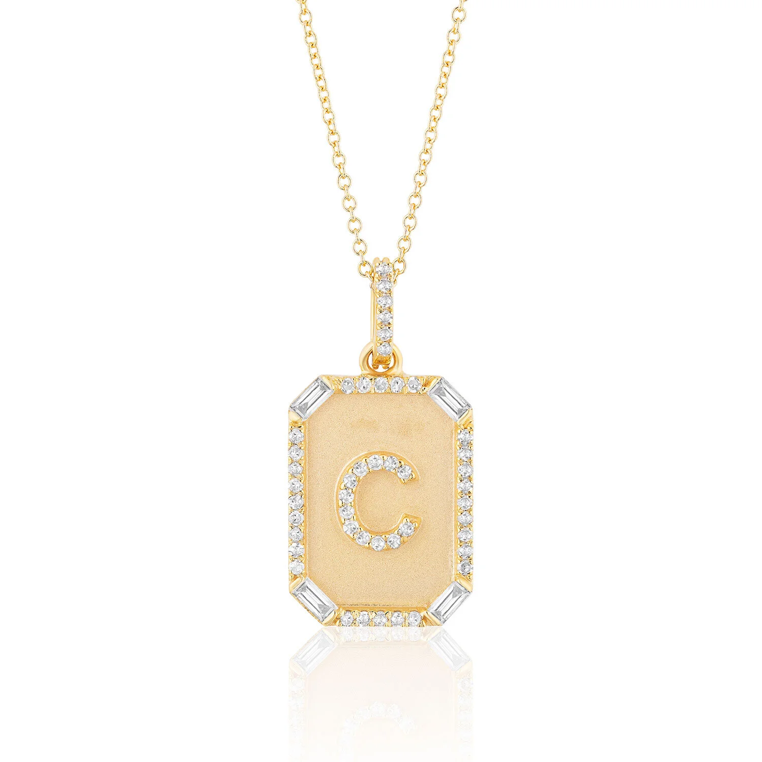 Initial Plate Necklace — JNAMDAR