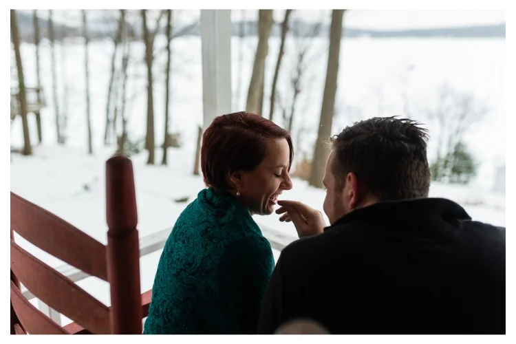 vermont winter silhouette portrait being silly