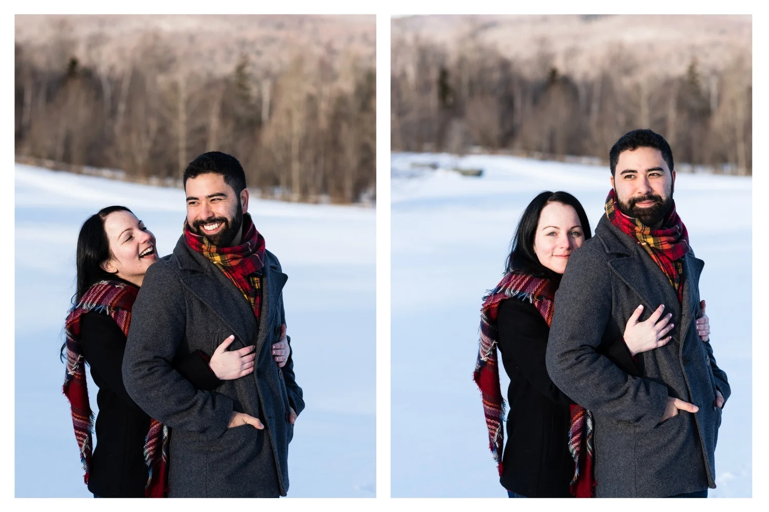 vermont winter couples portrait
