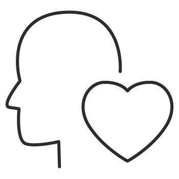 drawing of a head and heart