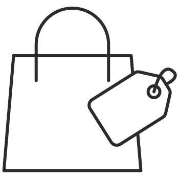drawing of a shopping bag and tag