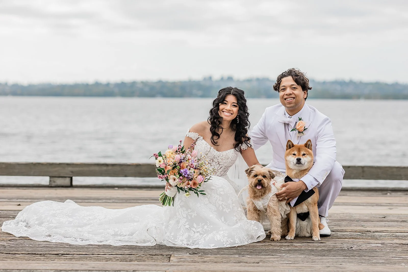 Dog at Woodmark Hotel wedding on Lake Washington — B. Jones Photography