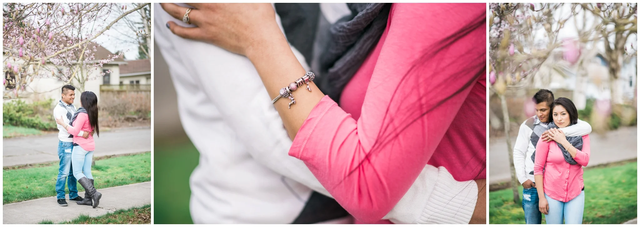 Christian & Vanessa's Bellingham Cherry Blossom engagement