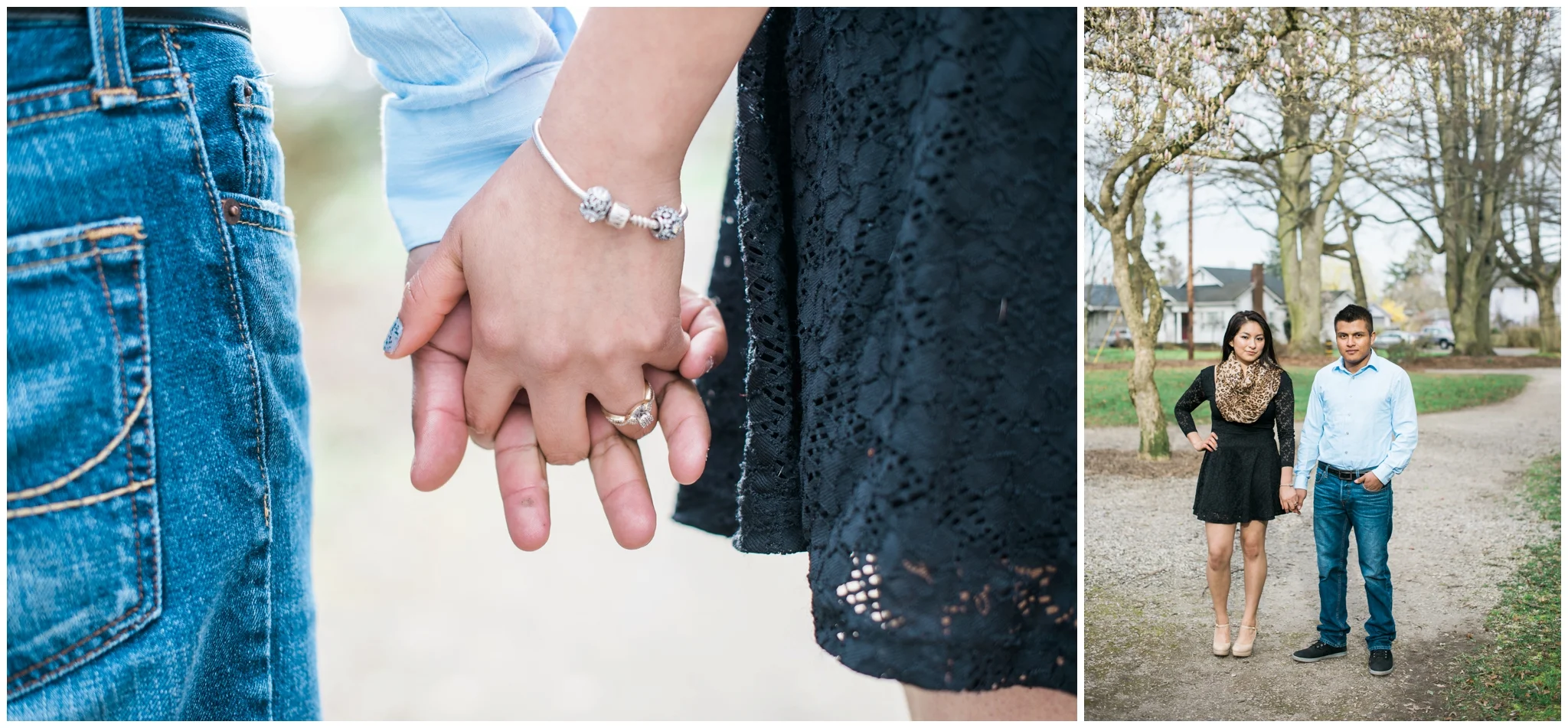 Christian & Vanessa's Bellingham Cherry Blossom engagement