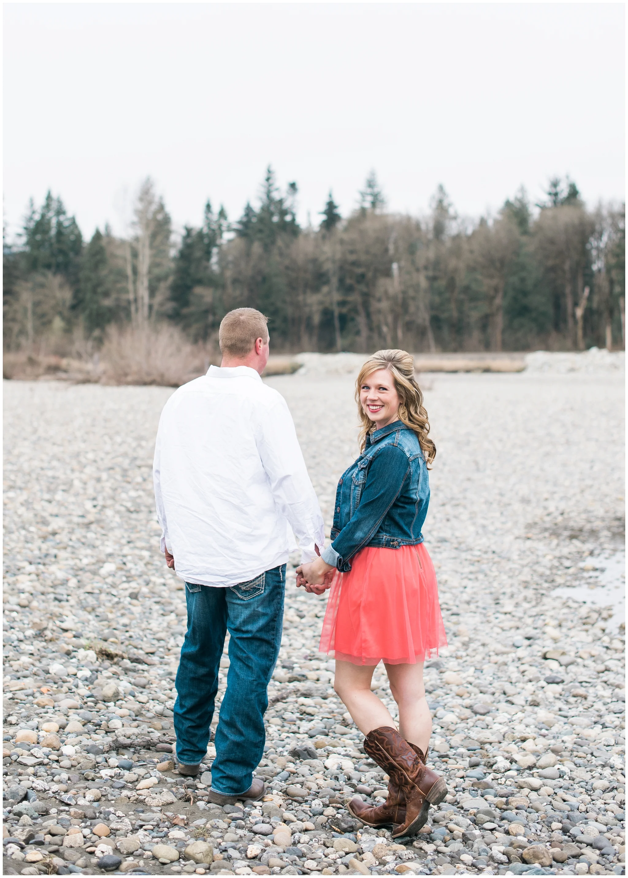 Bellingham river mountain Engagement, B. Jones Photography. Bellingham Wedding Photographer
