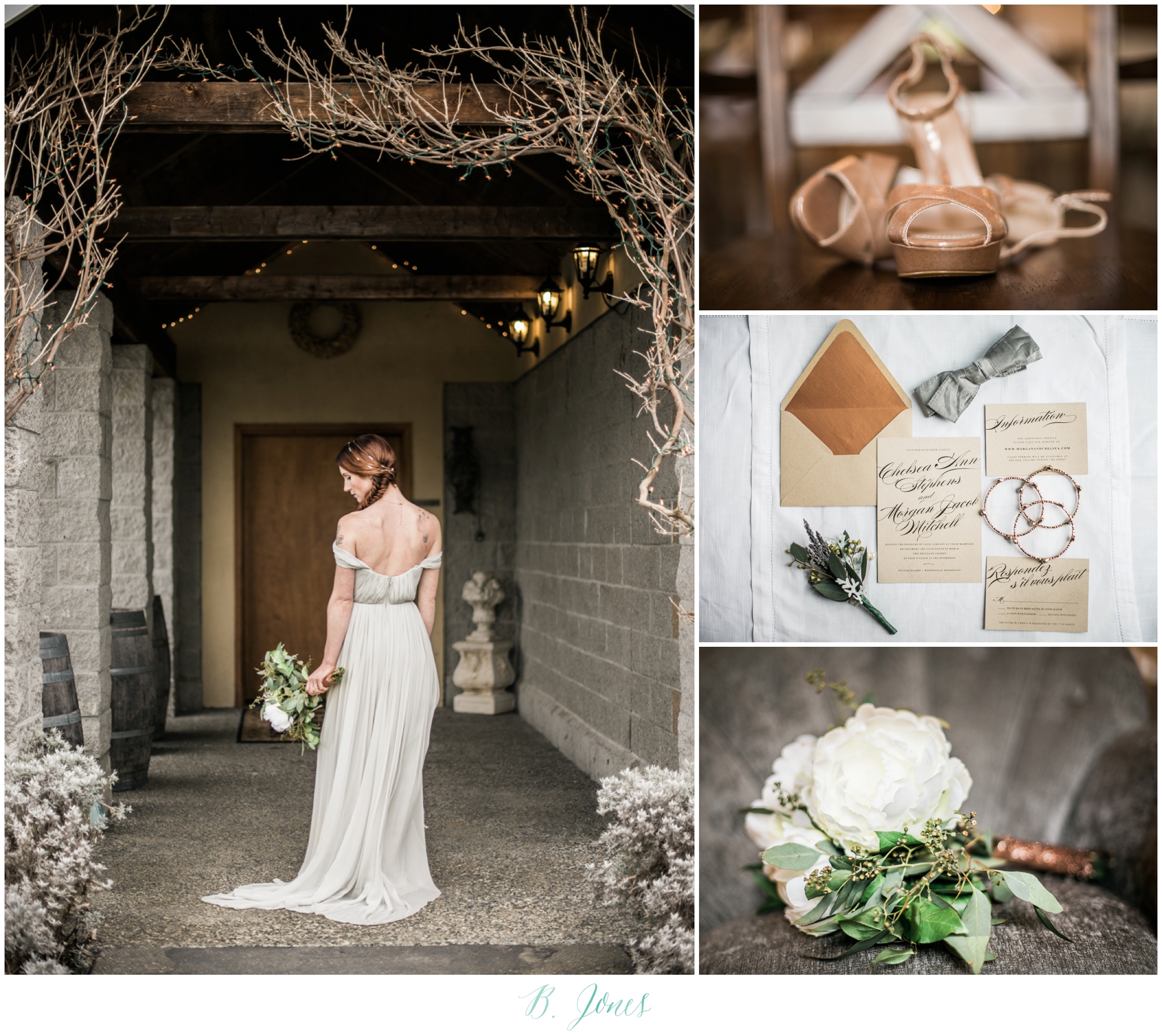 The entry way of the delille winery wedding