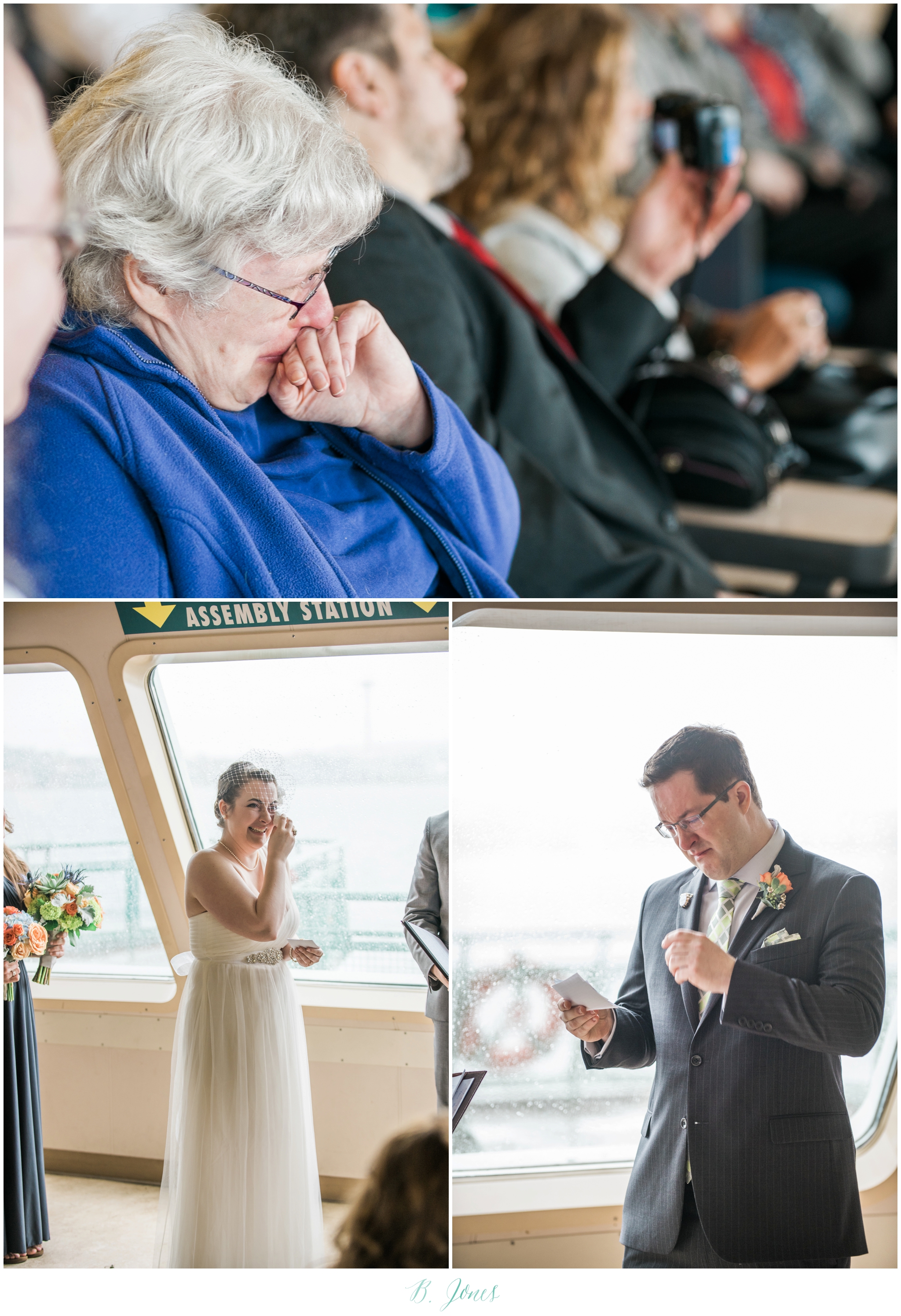 Seattle Ferry Wedding. Piccolino Reception. Seattle Wedding Photographer B. Jones Photography. World Spice Market. Pikes Place Market. Vintage Rolls Royce