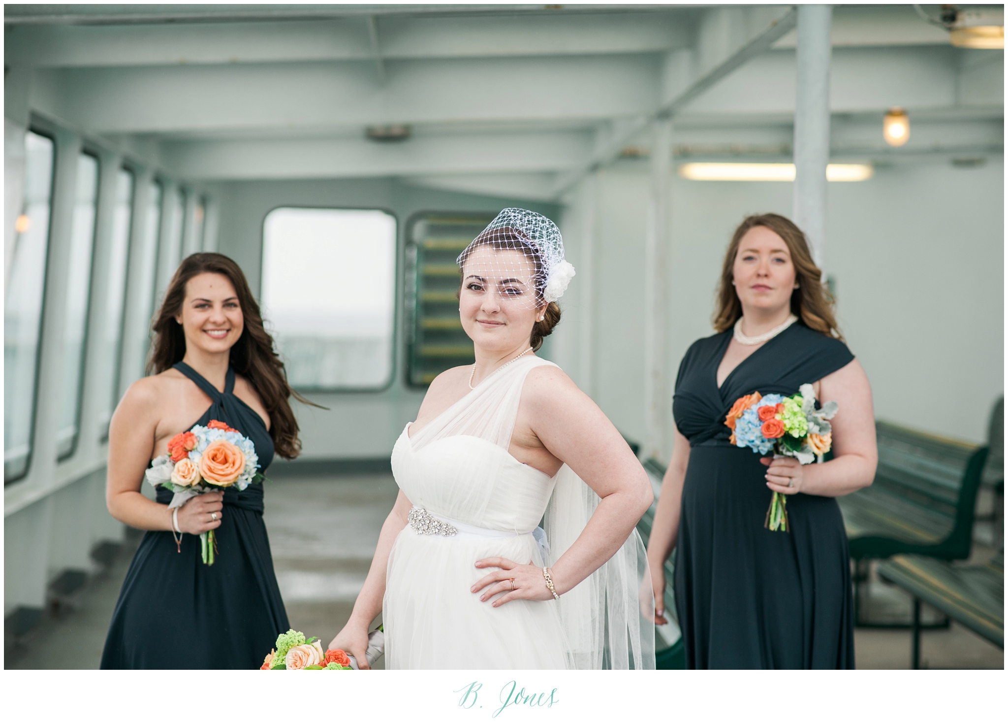 Seattle Ferry Wedding. Piccolino Reception. Seattle Wedding Photographer B. Jones Photography. World Spice Market. Pikes Place Market. Vintage Rolls Royce