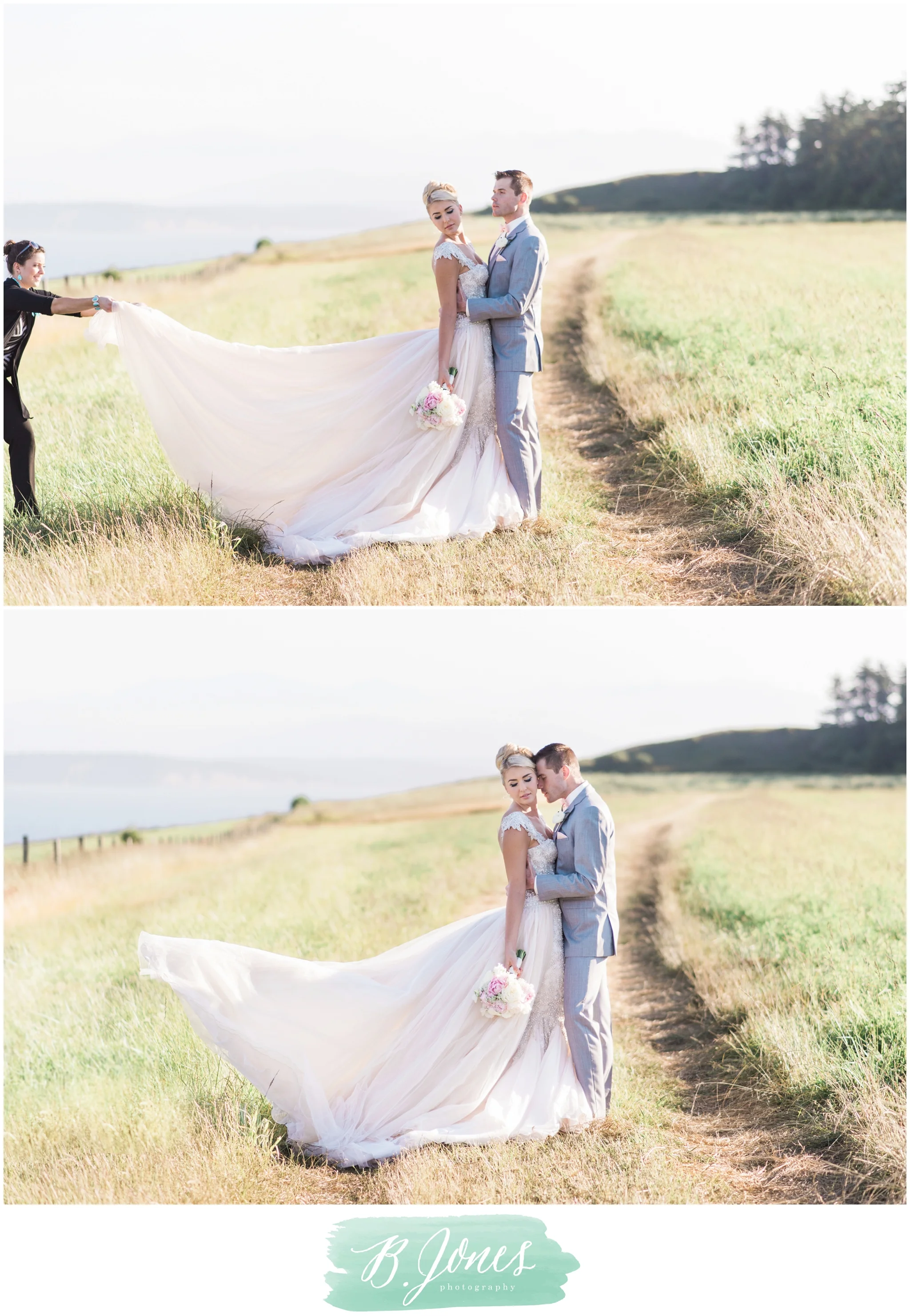 Toss the dress! Rachelle from MeaMarie Bridal helping out.