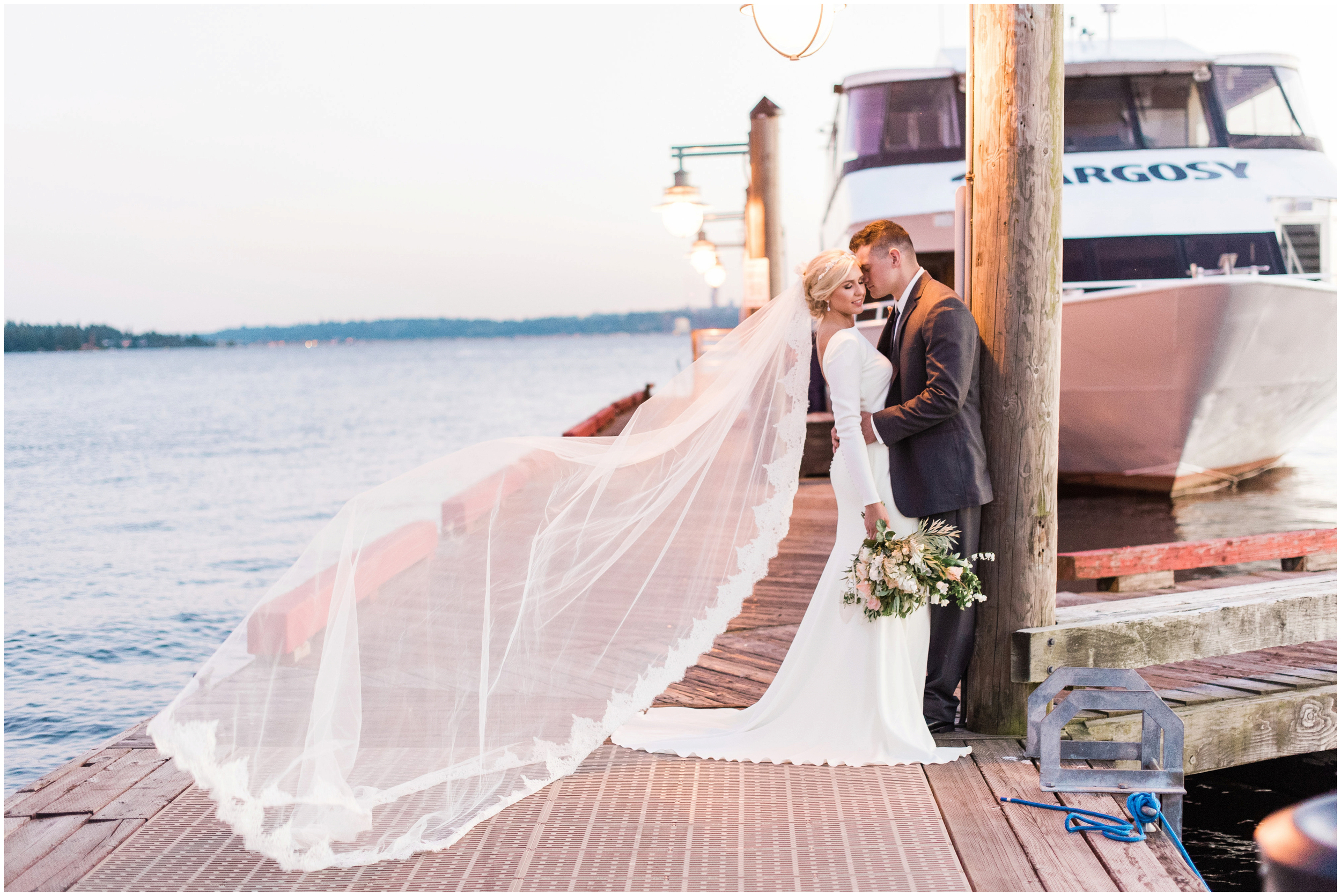 Sail Boat nautical wedding in Seattle Washington in Kirland Mari