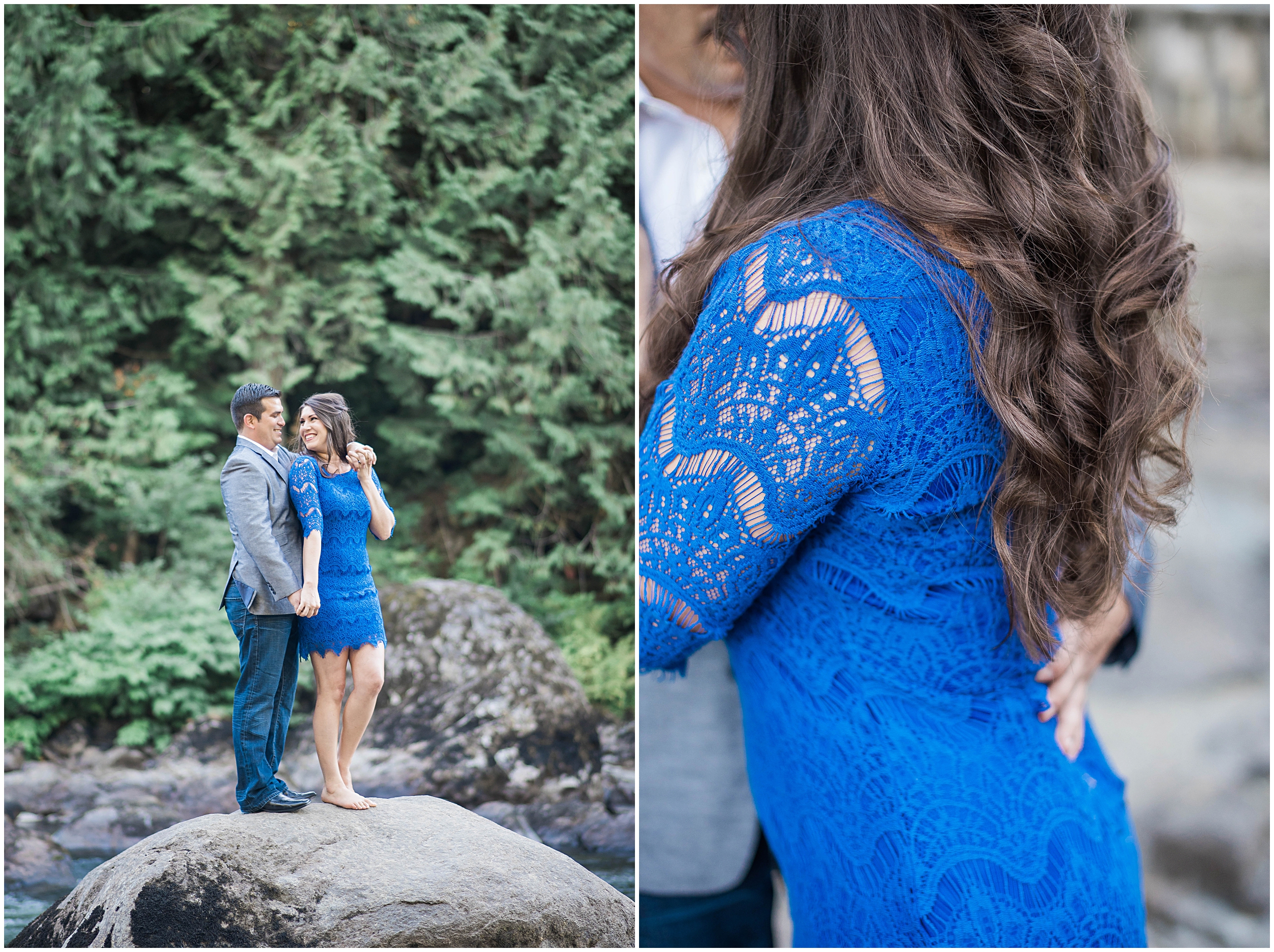 Snoqualmie Falls Engagement Wedding. Salish Lodge Engagement. River. Pacific Northwest. Proposal. Engaged. Halo Ring