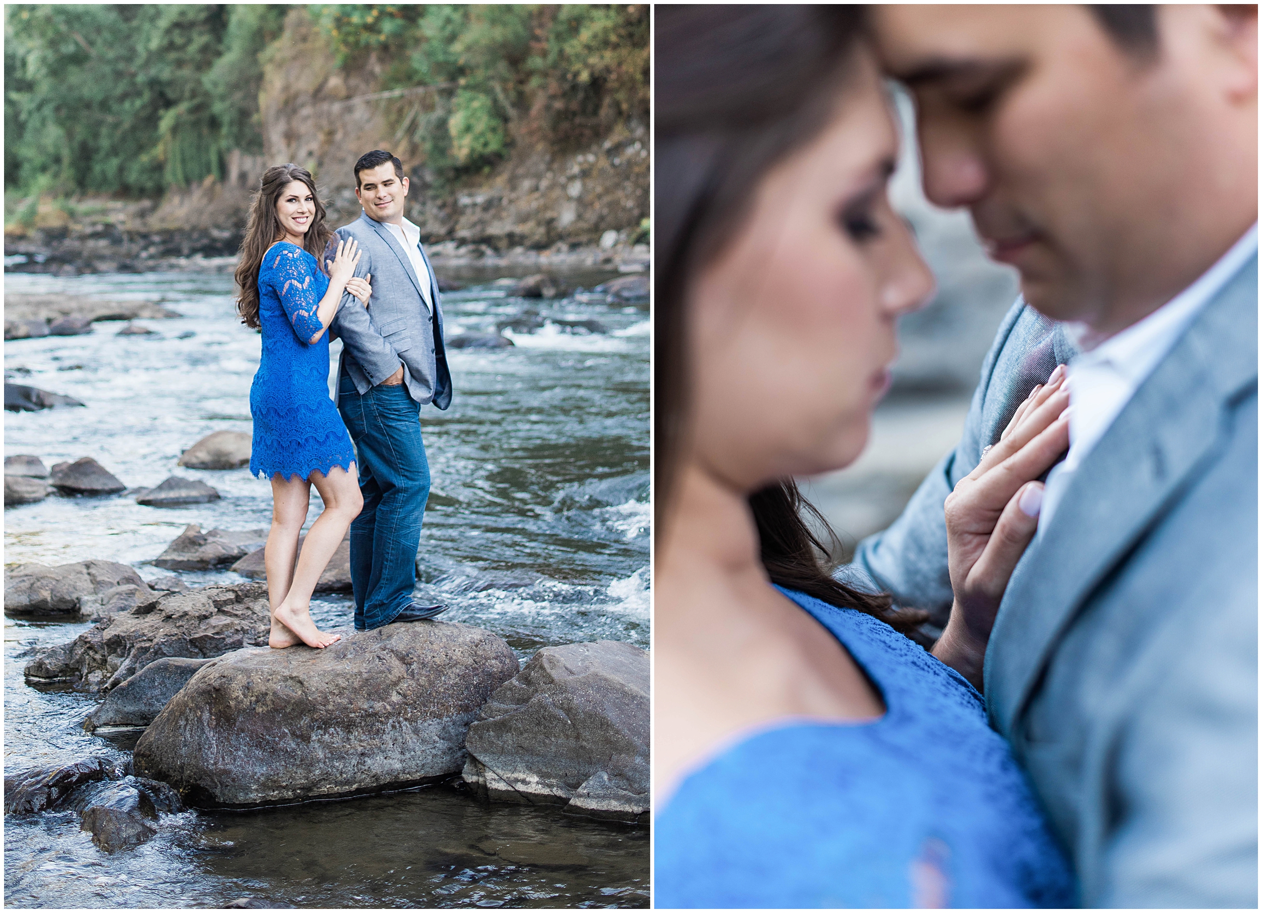 Snoqualmie Falls Engagement Wedding. Salish Lodge Engagement. River. Pacific Northwest. Proposal. Engaged. Halo Ring