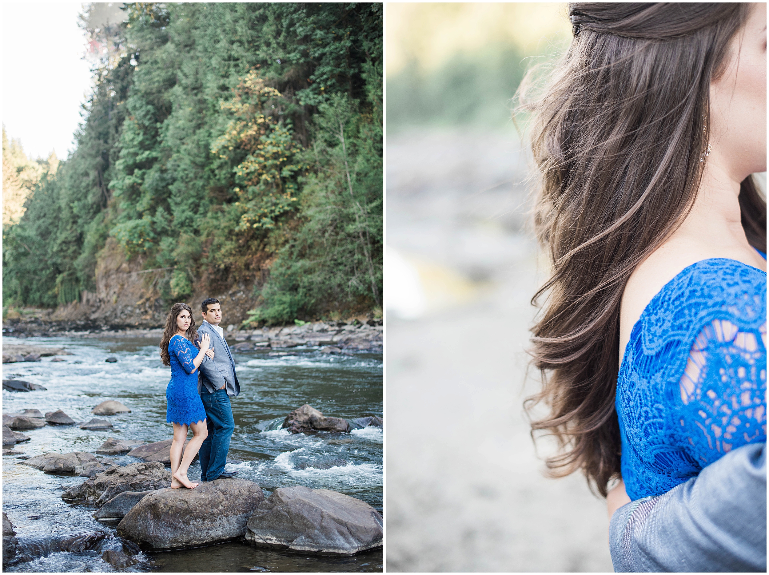 Snoqualmie Falls Engagement Wedding. Salish Lodge Engagement. River. Pacific Northwest. Proposal. Engaged. Halo Ring