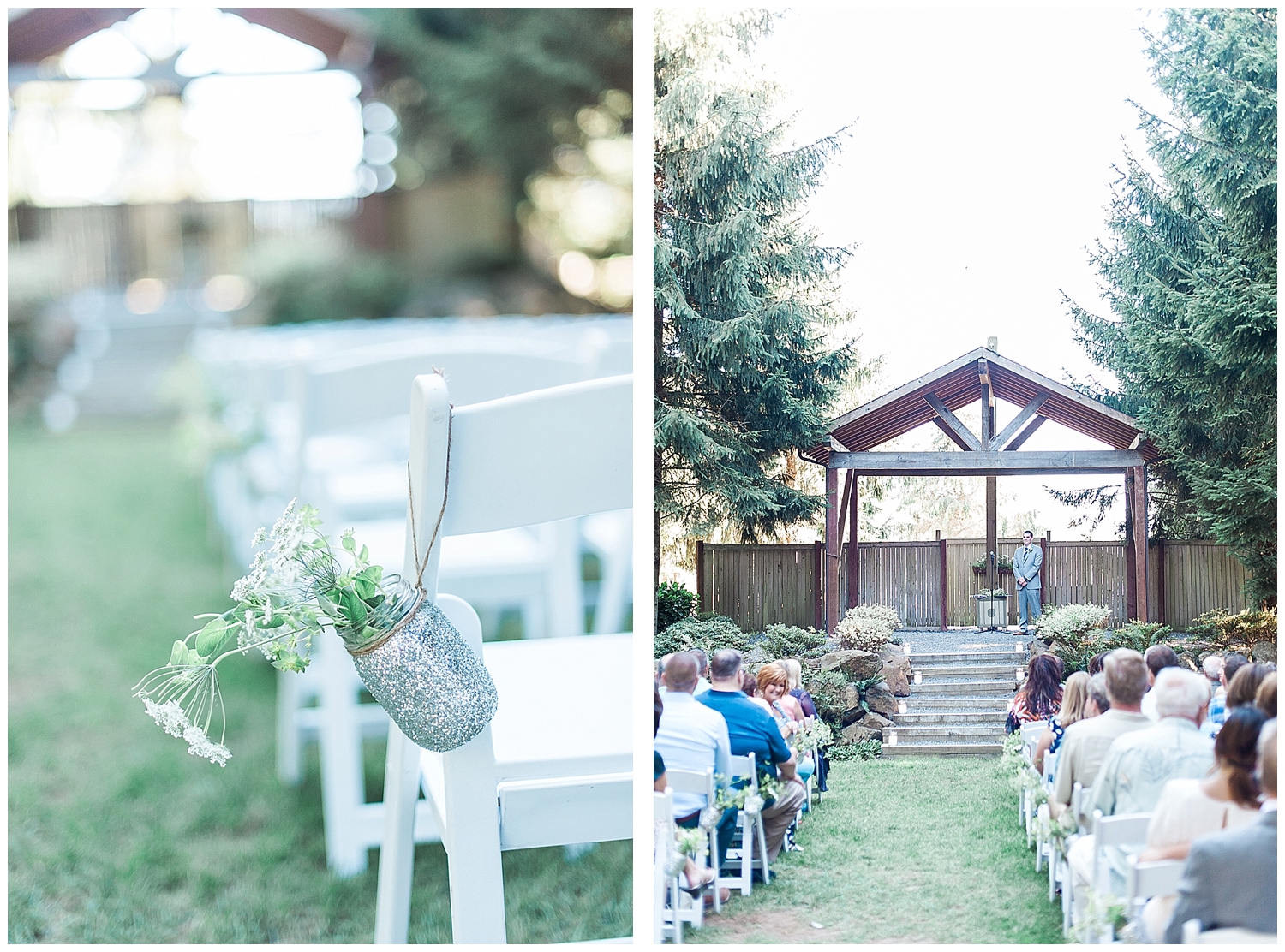 Woodland meadow farms glitter mason jar wedding. Snohomish wedding photographer. Seattle Wedding Photographer