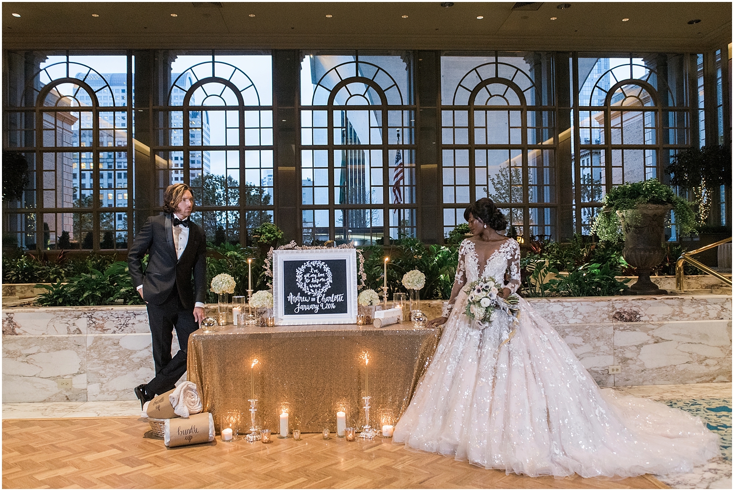 Winter wedding at the Fairmont Olympic Hotel in Seattle