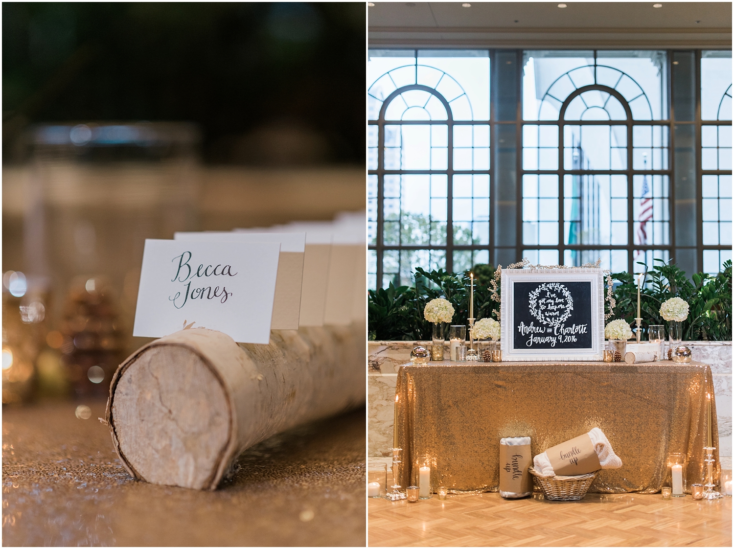 Winter wedding at the Fairmont Olympic Hotel in Seattle