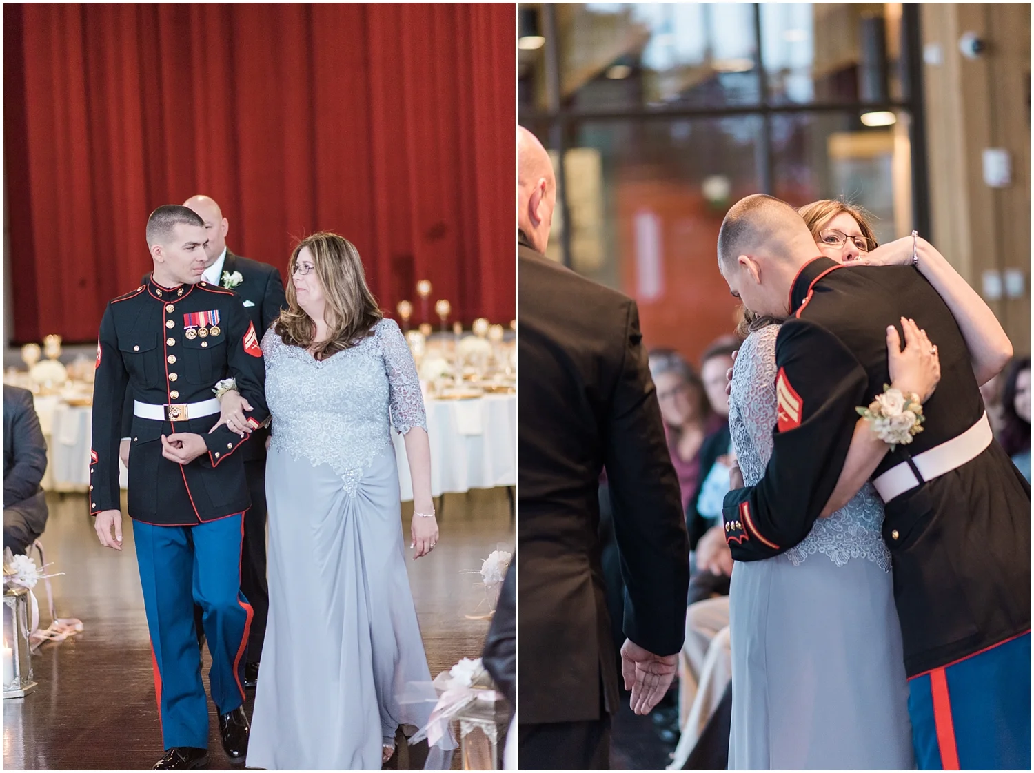 Mukilteo Rosehill Community Center Wedding. Winter Glitter Wedding. Blush, Champagne, Gold