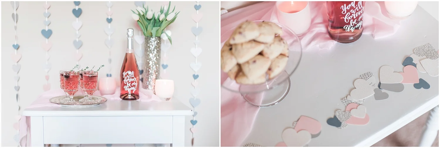 DIY Valentines Day Garland Tutorial & Themed Cocktails