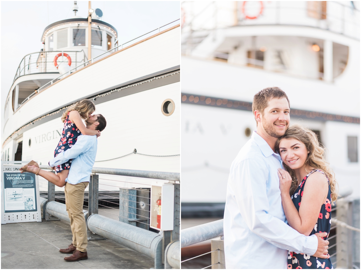 Nautical Engagement photos at The Seattle Center for Wooden Boats