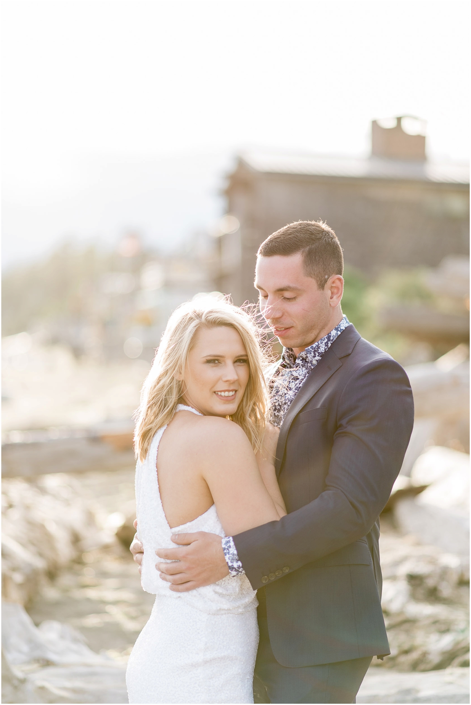 Nautical Beach Engagement. Mission Beach. PNW Beach Wedding 