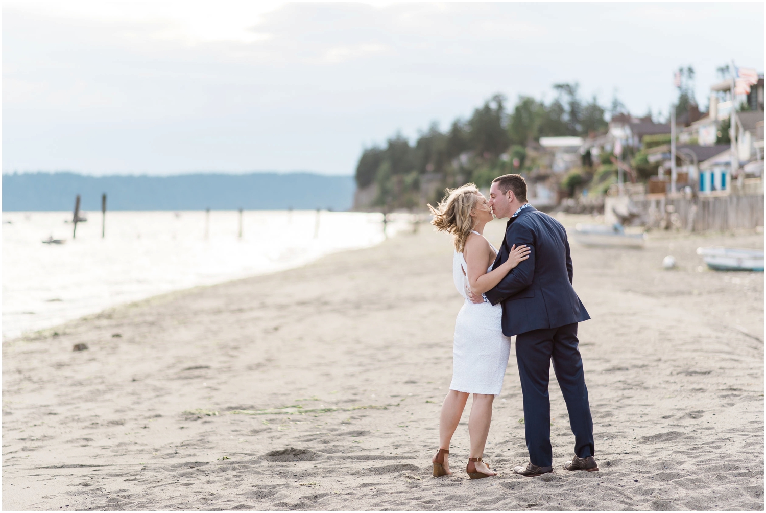 Nautical Beach Engagement. Mission Beach. PNW Beach Wedding 