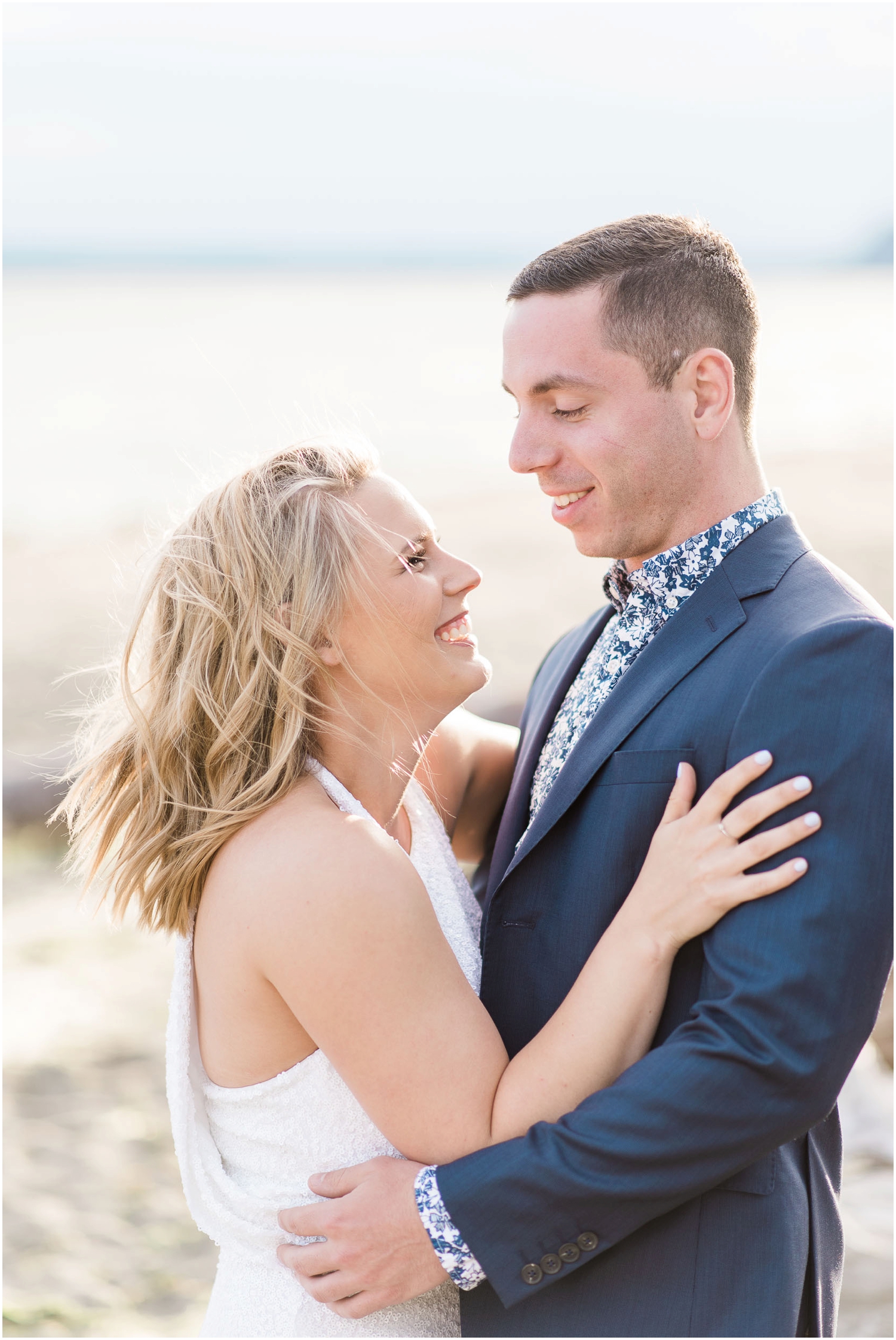 Nautical Beach Engagement. Mission Beach. PNW Beach Wedding 