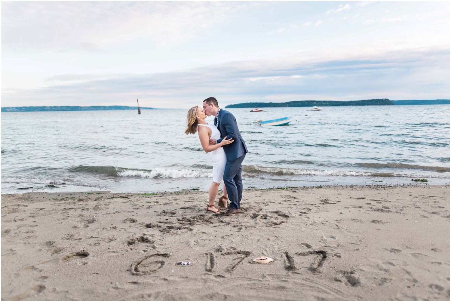 Nautical Beach Engagement. Mission Beach. PNW Beach Wedding 