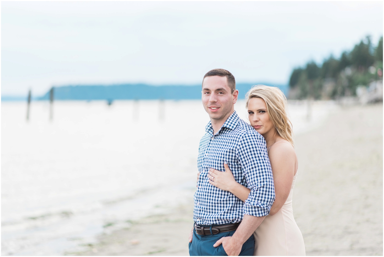 Nautical Beach Engagement. Mission Beach. PNW Beach Wedding 