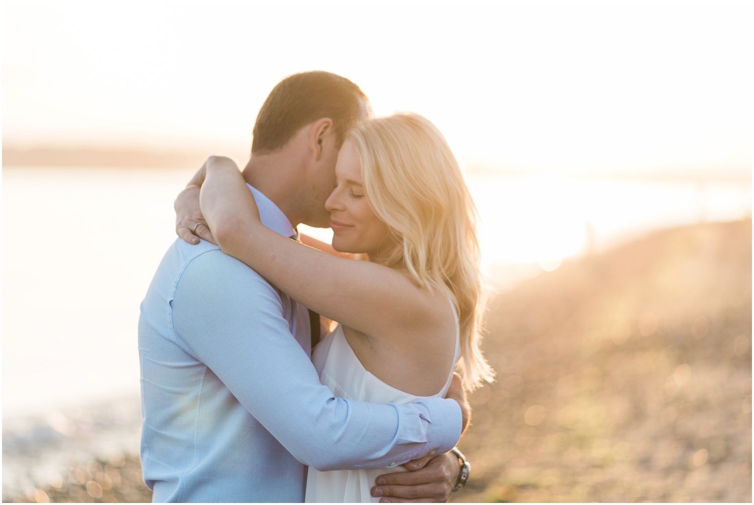 Discovery Park Sunset Beach engagement. Lighthouse. Golden Hour. 