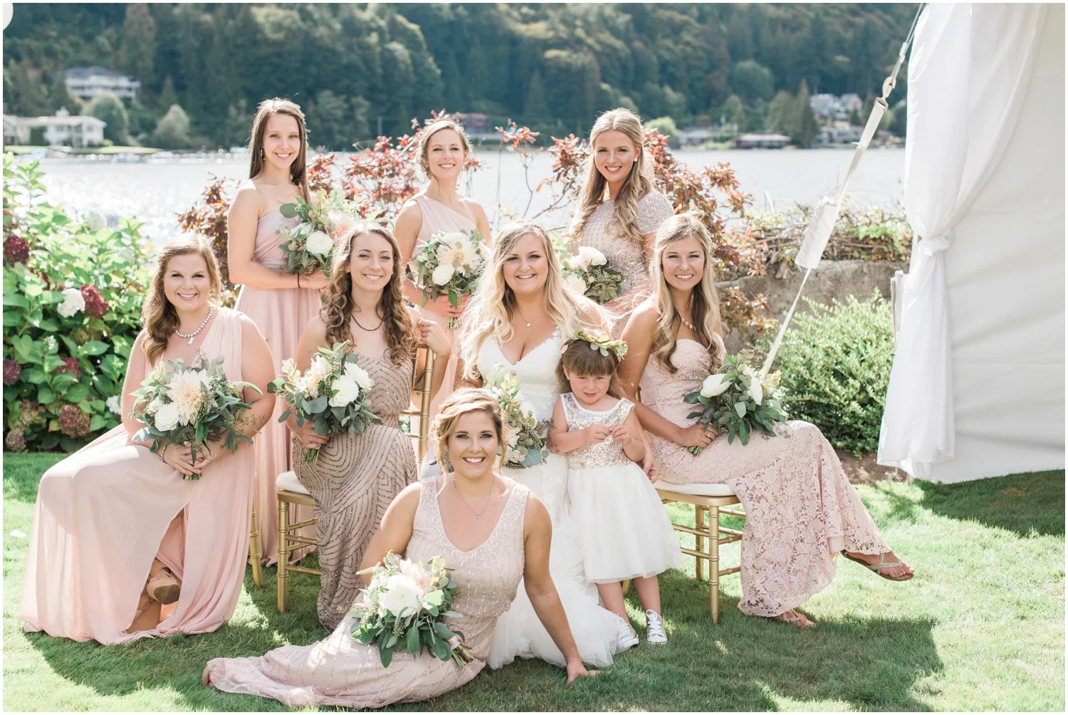 Lake Whatcom Waterfront Tent Wedding. Pablo and Emily. Bellingham Wedding Photographer
