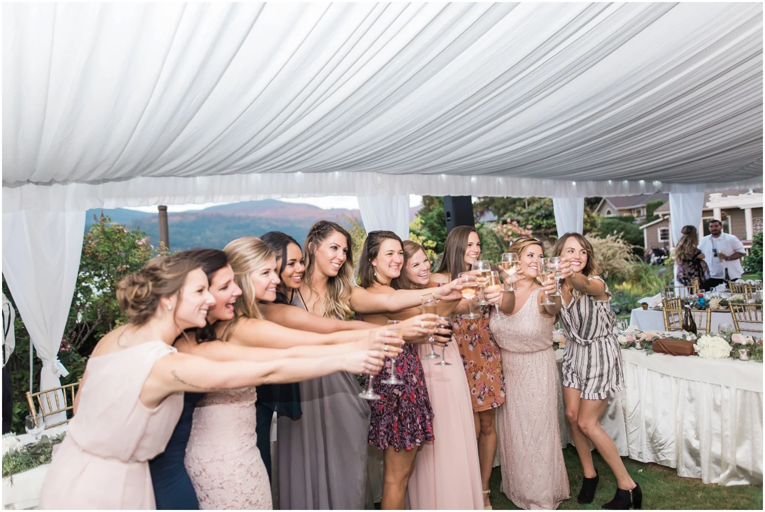 Lake Whatcom Waterfront Tent Wedding. Pablo and Emily. Bellingham Wedding Photographer
