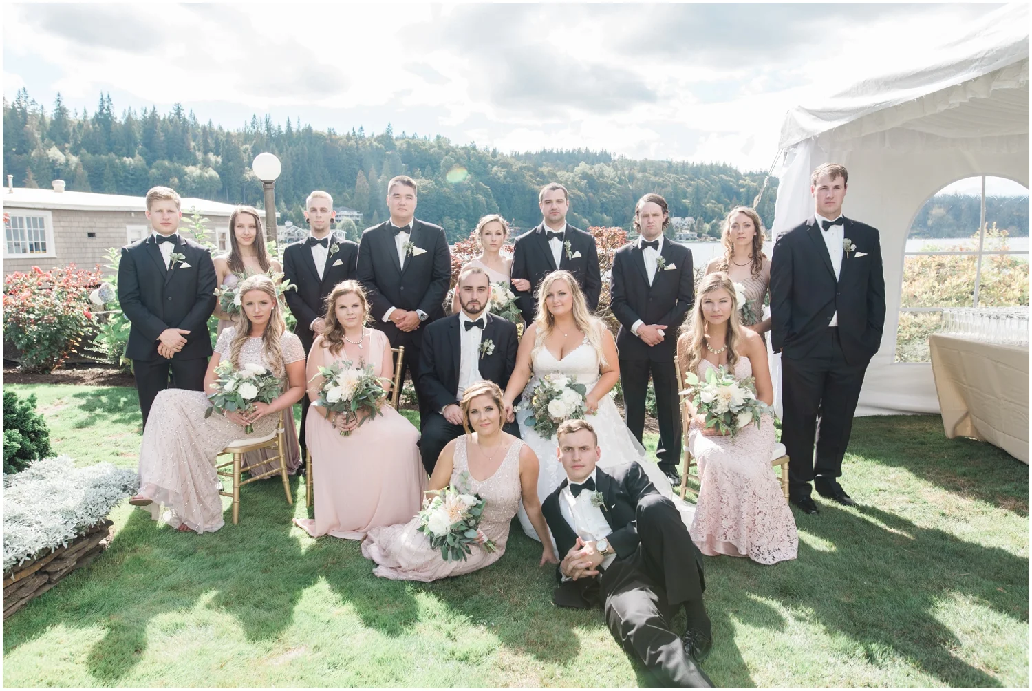 Lake Whatcom Waterfront Tent Wedding. Pablo and Emily. Bellingham Wedding Photographer